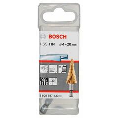 Bosch Stufenbohrer HSS-TiN, 4 - 20 mm, 1/4 Zoll, 70,5 mm, 9 Stufen (2 608 587 433), image 