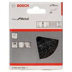 Bosch Topfbürste, Stahl, gewellter Draht, 75 mm, 0,3 mm, 12500 U/ min, M 14 (2 608 622 098), image 