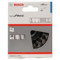 Bosch Topfbürste, Stahl, gezopfter Draht, 65 mm, 0,35 mm, 12500 U/min, M 14 (2 608 622 099), image 