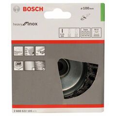 Bosch Topfbürste, Edelstahl, gezopfter Draht, 100 mm, 0,35 mm, 8500 U/ min, M14 (2 608 622 105), image 