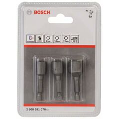 Bosch Steckschlüssel-Pack, 3-teilig, 50 mm, 8, 10, 13 mm (2 608 551 078), image 