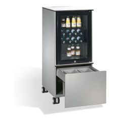 C+P Kühlschrank-Caddy Asisto mit Abfallsammler, H1150xB500xT600mm Weißaluminium, image 