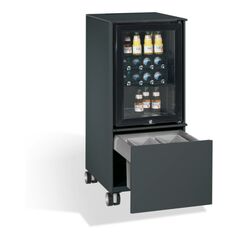 C+P Kühlschrank-Caddy Asisto mit Abfallsammler, H1150xB500xT600mm Schwarzgrau, image 