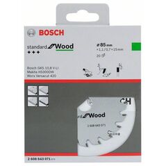 Bosch Kreissägeblatt Optiline Wood für Handkreissägen, 85 x 15 x 1,1 mm, 20 (2 608 643 071), image 