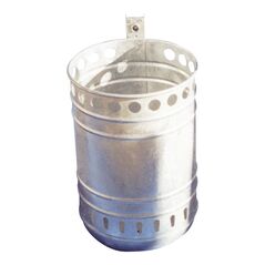 Schake Abfallbehälter 30l, rund, Höhe ca. 495 mm, Ø ca. 300 mm, beschichtet, + Standpfosten Ø 60 x 1300 mm, image 