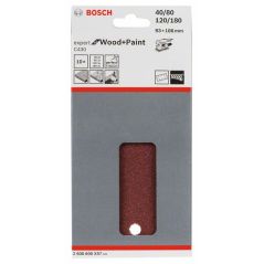 Bosch Schleifblatt C430, 93 x 186 mm, 2x40, 3x80, 3x120, 2x180, 8 Löcher, 10er-Pack (2 608 608 X97), image 