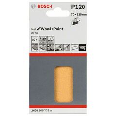 Bosch Schleifblatt C470, 70 x 125 mm, 120, ungelocht, 10er-Pack (2 608 608 Y23), image 