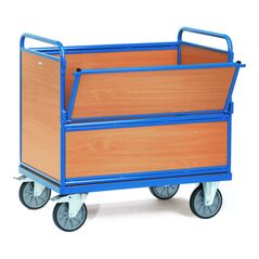fetra Holzkastenwagen 600 kg, mit Wänden und Boden aus Holz, TPE-Bereifung, image 
