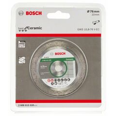 Bosch Diamanttrennscheibe Best for Ceramic, 76 mm, 1,9 mm, 10 mm (2 608 615 020), image 