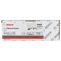 Bosch Schleifblatt Papier C470, 150 mm, 400, ungelocht, Klett, 50er-Pack (2 608 621 054), image 