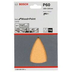 Bosch Schleifblatt C470 für Deltaschleifer, 100 x 150 mm, 60, 7 Löcher, 10er-Pack (2 608 608 Z94), image 