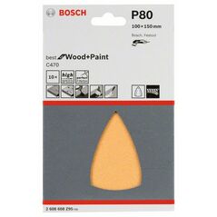 Bosch Schleifblatt C470 für Deltaschleifer, 100 x 150 mm, 80, 7 Löcher, 10er-Pack (2 608 608 Z95), image 