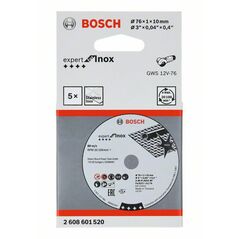Bosch Trennscheibe Expert for Inox A 60 R INOX BF, 76 mm, 10 mm, 1 mm (2 608 601 520), image 