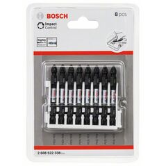 Bosch Doppelklingen Schrauberbit-Set Impact Control, 8-teilig, PZ2-PZ2, 65 mm (2 608 522 338), image 