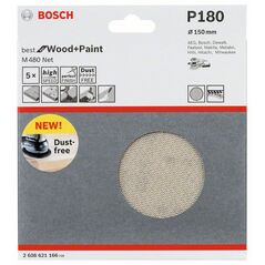 Bosch Schleifblatt M480 Net, Best for Wood and Paint, 150 mm, 180, 5er-Pack (2 608 621 166), image 