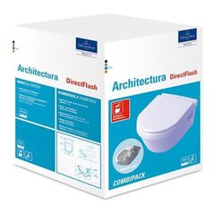 Villeroy & Boch Combi-Pack ARCHITECTURA inkl. Wand-WC tief DirectFlush und WC-Sitz weiß, image 