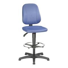 bimos Arbeitsdrehstuhl Unitec mit Gleiter und Fußring und Stoff blau Sitzhöhe 580-850 mm, image 