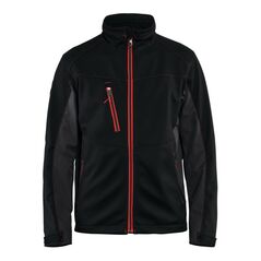 Blakläder Softshell Jacke Service Plus, schwarz / rot, Unisex-Größe: XL, image 