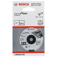 Bosch Schruppscheibe Expert for Inox A 30 Q INOX BF, 76 x 4 x 10 mm, 2 Stck (2 608 601 705), image 