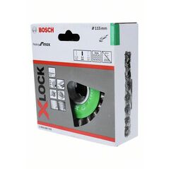 Bosch Scheibenbürste Heavy for Inox X-LOCK, gezopft, rostfrei, 115 mm, 0,5 mm (2 608 620 733), image 