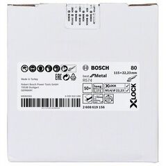 Bosch Fiberschleifscheibe R574 Best for Metal, X-LOCK, 115 x 22,23 mm, K 80 (2 608 619 156), image 