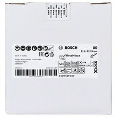 Bosch Fiberscheibe R780 Best for Metal and Inox, X-LOCK, 115 x 22,23 mm, K 80, Stern (2 608 619 180), image 
