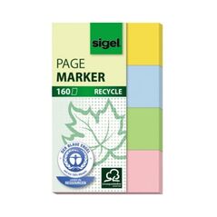 Sigel Haftmarker Recycle HN604 20x50mm farbig sortiert 4 St./Pack., image 