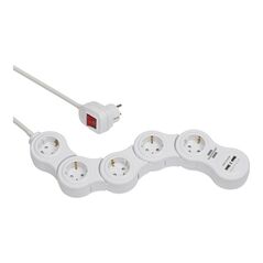 Brennenstuhl Vario Power Steckdosenleiste mit USB-Ladefunktion / Bewegliche Steckdosenleiste 5-fach, image 