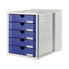 HAN Schubladenbox Systembox 1450-14 DIN C4 5Schubfächer bl, image 