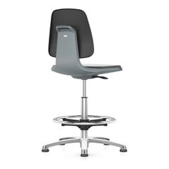 bimos Arbeitsstuhl Labsit anthrazit mit Rollen Sitzhöhe 450-650 mm Kunstleder Sitzschale, image 