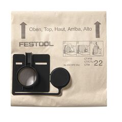Festool FIS-CT 22/5 Filtersack 5 Stück ( 452970 ) für CT 22 Absaugmobile, image 