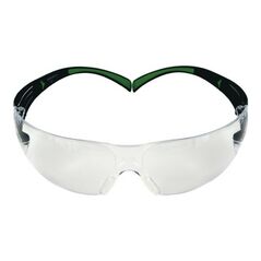 3M Schutzbrille SecureFit-SF400 Bügel schwarz grün PC-Scheibe klar EN166 EN170, image 