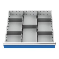 Bedrunka+Hirth Schubladeneinsatz Serie 700 Mittelfachschienen mit Trennwänden für 150 mm 2,3 kg, image 