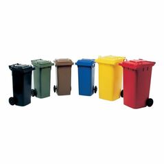 Müllgroßbehälter 120l HDPE braun fahrbar,n.EN 840 SULO, image 