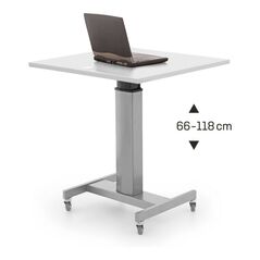 STIER Elektrisch höhenverstellbarer Steh-Tisch 80x60cm, Weiß mel., 68-120cm, image 