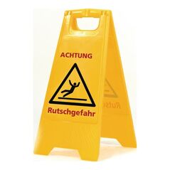 Sprintus Warnschild Achtung Rutschgefahr Schriftzug 300mm 570mm gelb/schwarz/rot, image 