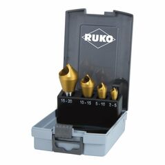 RUKO Querlochsenkersatz 2-5/5-10/10-15/15-20mm HSS-TiN 4 tlg. Ku.-Kassette, image 