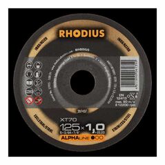 RHODIUS ALPHAline XT70 Extradünne Trennscheibe 125 x 1,0 x 22,23 mm 100 Stück, image 