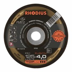 RHODIUS TOPline FS1 FUSION Schruppscheibe 125 x 4,0 x 22,23 mm K60 INOX, image 