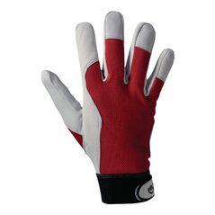 Handschuhe Griffy Gr.8 rot/naturfarben Ziegennappaleder/Interlock auf SB-Karte, image 