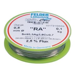 Felder Lötdraht ISO-Core® RA 1mm 100g Sn95,5Ag3,8Cu0,7, image 