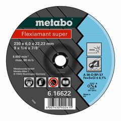 Metabo Flexiamant super 100x6,0x16,0 Inox, Schruppscheibe gekröpfte Ausführung, image 