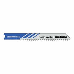 Metabo 5 U-Stichsägeblätter "basic metal" 52/ 1,2 mm, HSS, Universalschaft, image 