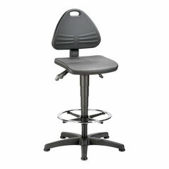 bimos Arbeitsstuhl Isitec mit Gleiter und Fußring und PU-Schaum schwarz Sitzhöhe 580-850 mm, image 