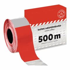 Absperrband L.500 m B.80mm rot/weiß geblockt 500m/Karton, image 