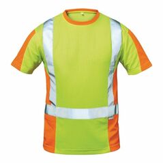 Warnschutz T-Shirt Utrecht Gr. XL gelb/orange 75% PES/25 CO Feldtmann, image 