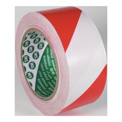 Bodenmarkierungsband F33P PVC rot/weiß L.33m B.50mm Rl.IKS, image 