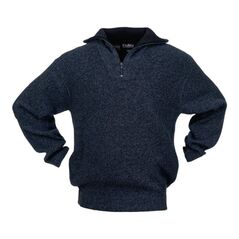Pullover Troyer Gr.XXL schwarz/blau-meliert 100% Polyester, image 