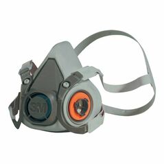 3M Atemschutzhalbmaske 6200, Serie 6000, ohne Filter, Vier-Punkt-Bebänderung mit Kopfbügel, image 