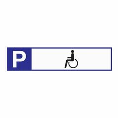 Parkplatzbeschilderung Parkplatz f.Behinderte L460xB110mm Alu.weiß/blau/schwarz, image 
